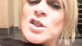 A very slutty lovers with she blonde and big boobed getting caught on movie fucking inside the kitchen