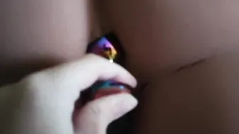 Anal doggy style with plug to ugly silicone sex doll masturbation POV cum stepsister amateur