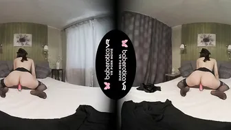 Solo gal Monica is masturbating with a sex toy inside VR