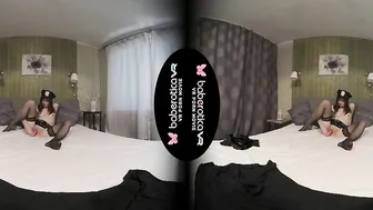 Solo gal Monica is masturbating with a sex toy inside VR