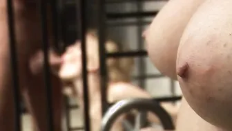 Slender blonde women into nylon pantyhose boned inside her booty