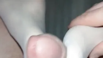 Tights turf job and cum on twat