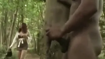 African mann fickt weise stute im wald