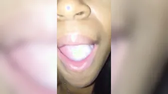 Ebony whore Swallows my nut