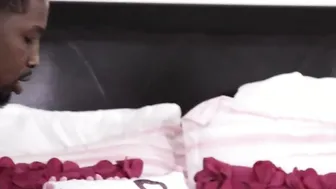 Blonde teenie babysitter getting snatch stuffed by african boss