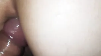 Rough anal amateur wifey love anal and cum inside booty close up
