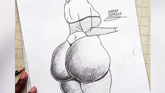 HUGE BUTT AFRICAN mom WEARING G-STRING || Comic Drawing