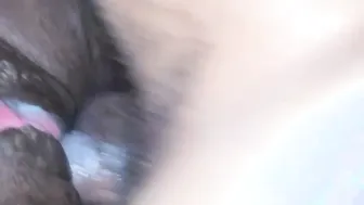 Yams having a huge messy orgasm on her bbc… Cummed ending