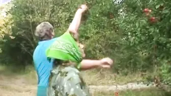 19 Yo banged inside the woods by older dick