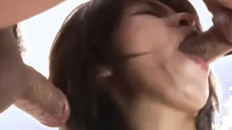 Slender 3 way chinese skank blows 2 dicks