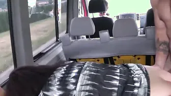Older Fattie takes twinkie for a riding