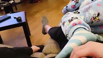 FATHER WATCHING THE SIMPSONS WITH HIS DAUGHTER  BONER