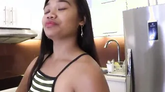 Filipina eighteen maid blows then fucks her new boss