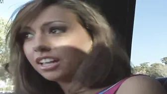Blonde and dark hair teenagers lesbians boned with a double toy