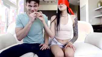 Stepbro surprised stepsis Marley Brinx with his big cock into beauty challenge