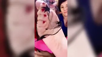 Hot mom CatPrincess sheer nylon sock removal