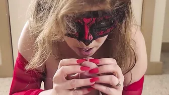 pov SHARP Red FINGER-NAIL HAND JOB TITFUCK  HEAD with Giant CUM-WAD Spit by Gf Thursday