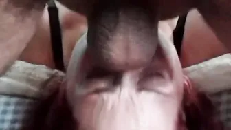 Red Head Hets Hard Throat Screwed and Swallows
