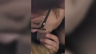 Deep throat cum inside mouth