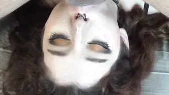 Bae Ebony Hair Gothic Hot with Nose Piercing Getting Hardcore Sloppy Facefuck Upside Down sixty-nine Throatpie