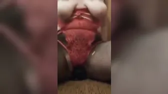 Adorable women inside Dessous Rides GIGANTIC Sex Toy - Joyliii