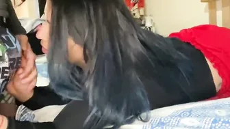my STEPMOM was reading with a red skirt posing me and I pounded her 4k
