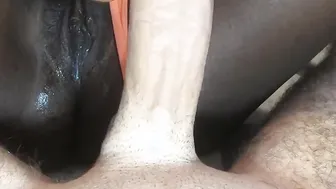 black skank into panty takes gigantic white dick and cummed
