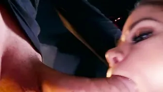 Super blonde Jessa Rhodes gagging on a penis