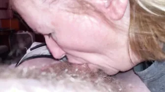 Incredible fiance New Years head and cum drink