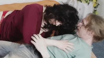 Freaky dark haired with big breasts gotten rough penis and cum into mouth