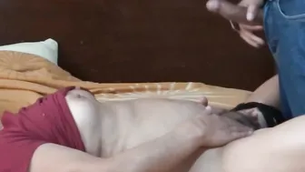 Concealed camera from my hispanic ex-wife while her boss licks her unshaved twat on our bed and give her a