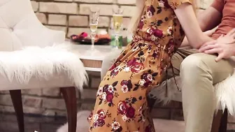 LONG LEGS red head into high heels ride HUGE WHITE PENIS
