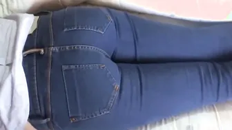 Concealed Cams - Spying on 58 year older Hispanic MILFs gigantic butt with jean on and jean down