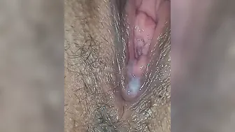 He licks her soak wet vagina inside very close up