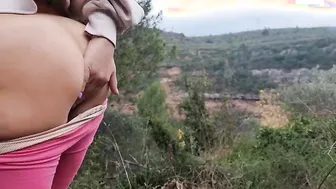 Fantasy masturbation into the mountain Public Beauty booty