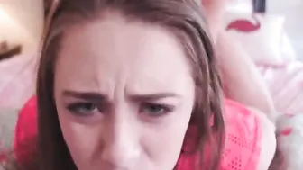 Hot and vulgar teenagers blonde Allie Nicole enjoy gigantic penis from behind and reach strong orgsm