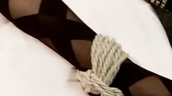 Blindfolded tied lesbo whipped