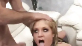 Busty Blonde Whores Get Fucked Hard in Threesome
