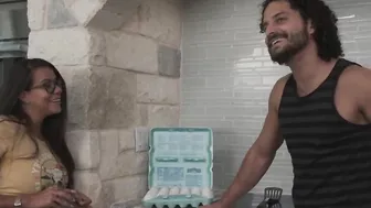 My stepbrother helps me stretch my booty for my first anal ever