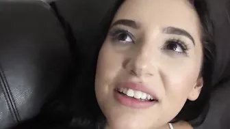 Dark Hair small stepsister Becky Sins fucks her pervy stepbrother point of view