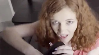 Huge titted curly stepsis Abby Rains fucks perverted stepbro with gigantic cock