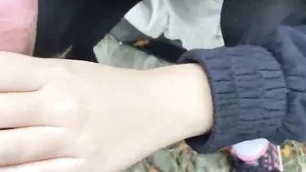 hot 19 Yo give Shoejob on the Rain with mature Vans Sneakers