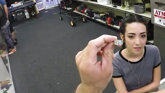 Slim pawnshop Goddess blowing point of view dick before facial creampie