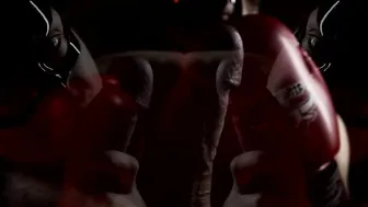 art head boxing gloves beat penis duel emergency gigantic dick