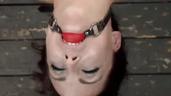 Chained to metal device and booty hooked