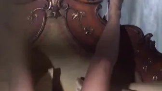 Super blonde celeb Lindsey Gayle Evans showed super sexy huge booty inside the dark photo session