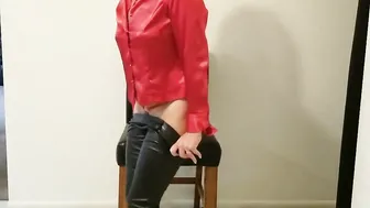 Goddess and Lusty Bimbo Loves to Strip and Cum into Her Chair