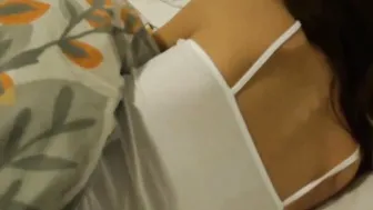 Huge titted Natural dark haired 18 year old step-sister Cece Capella stretched her legs wide open for her turned on stepbro