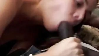 Bimbo dark hair is taking multiple ebony dicks