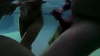 Water Nymphs Annie Knight And Its Cleo Submerge Into Pool To Suck Cock